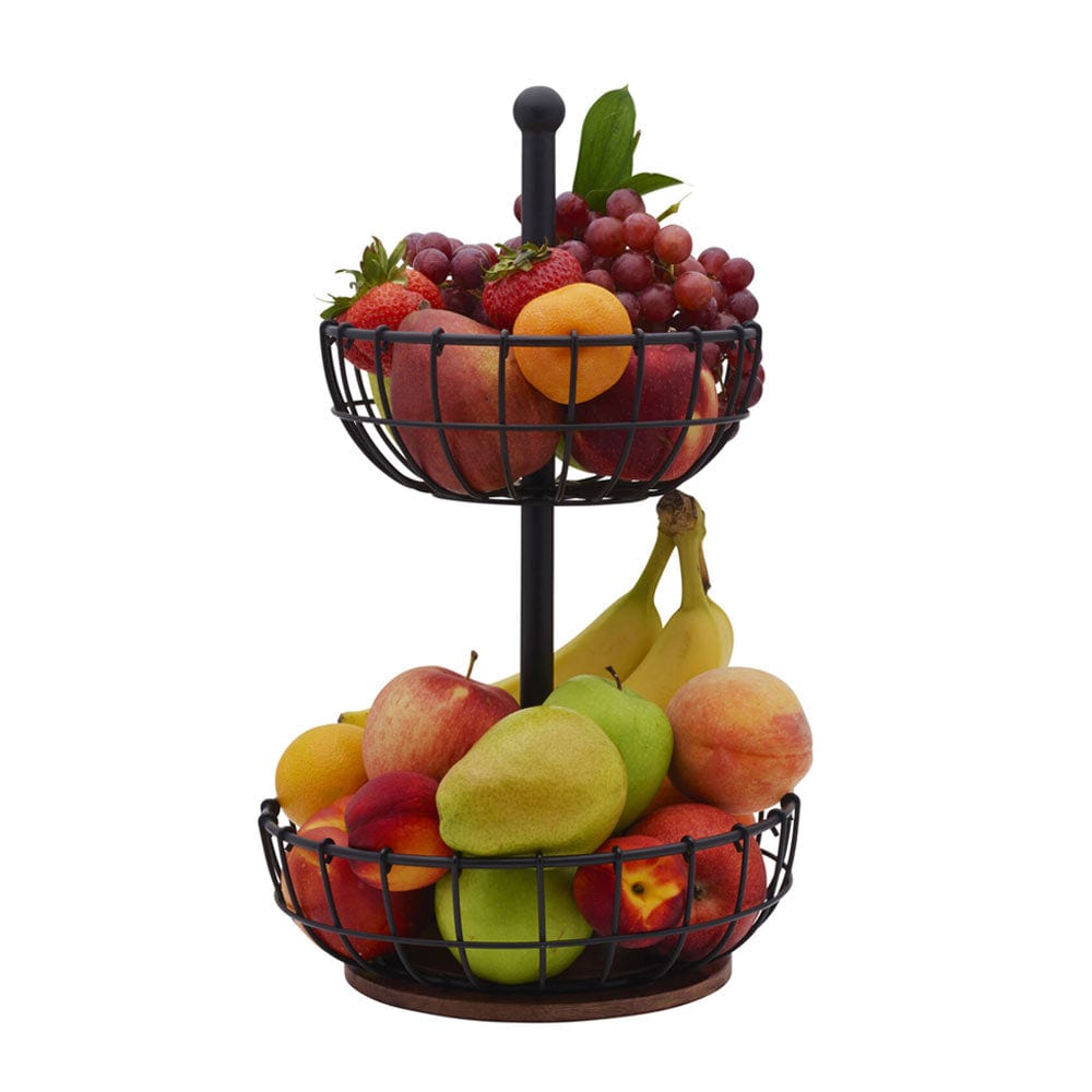 Elegant 2-Tier Wire Storage Basket - Image 2