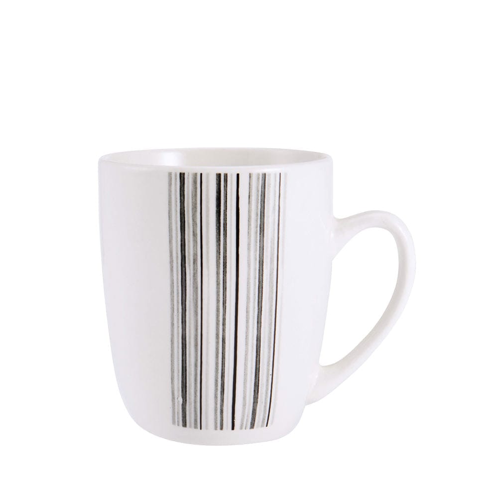 Porcelain dinnerware set for 4 with brushed lines design, perfect for family dining