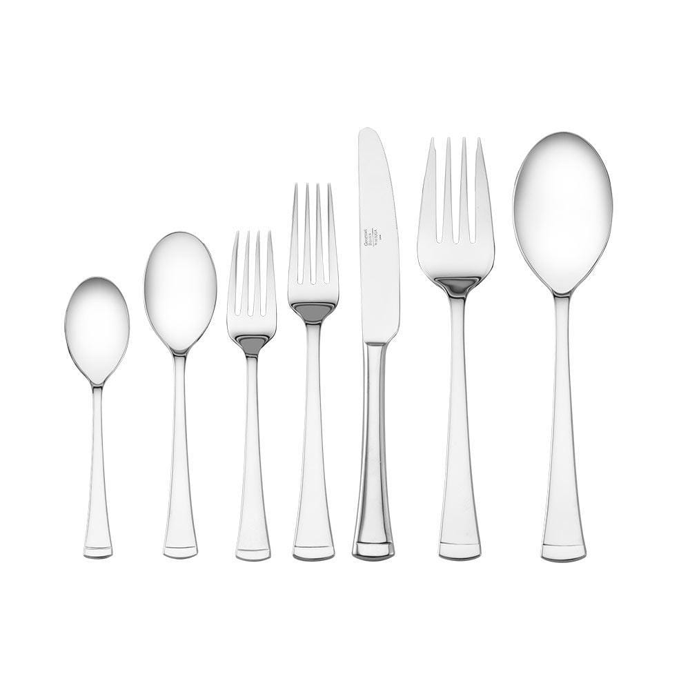 Flatware service for 8, including dinner and salad forks, knives, and spoons, for elegant dining