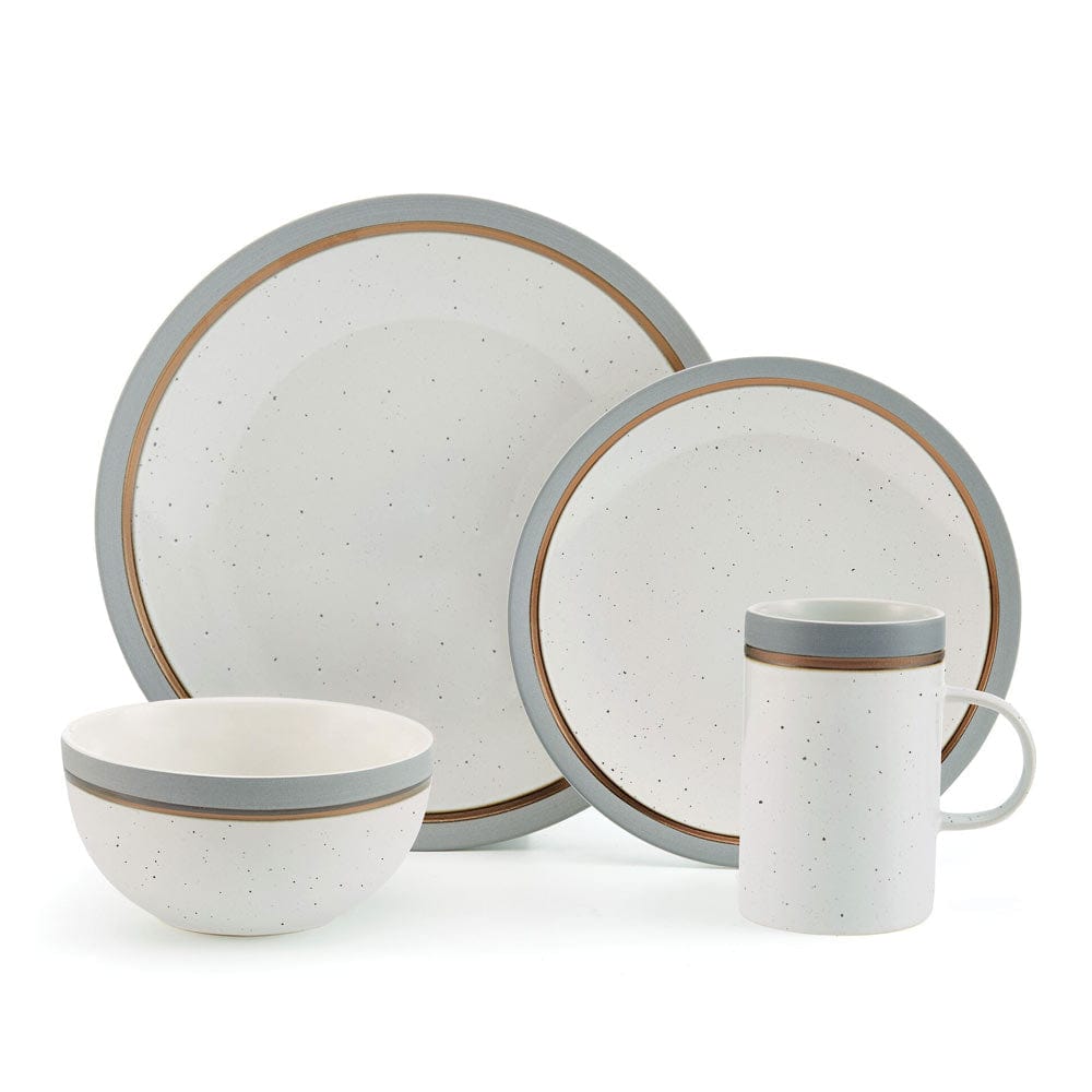 Family enjoying a meal using the modern stoneware dinnerware set, emphasizing its everyday use.