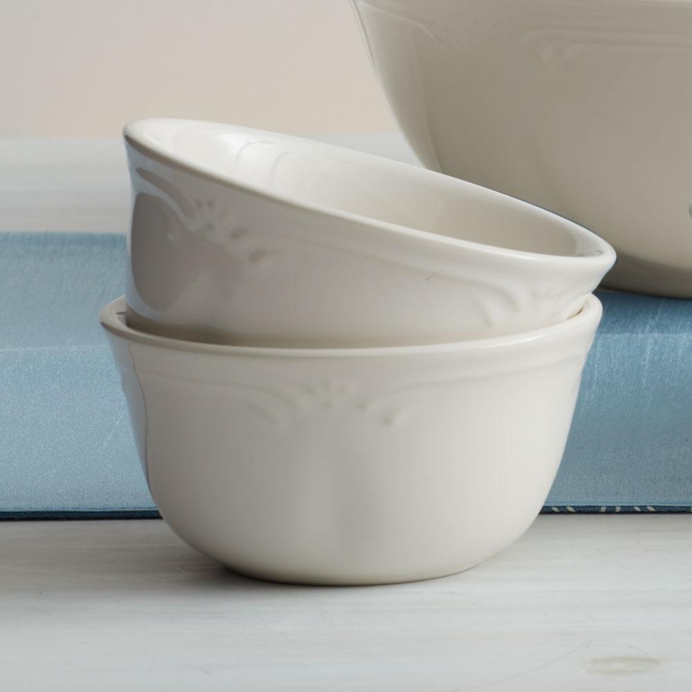 Deep stoneware soup and cereal bowls in a set of four, stylish and functional for family dining