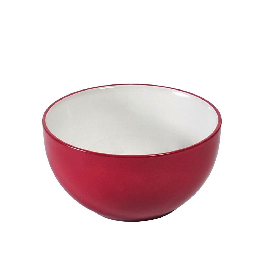 Harmony Red mugs arranged with dinner plates, perfect for hosting guests.