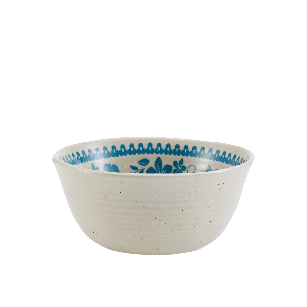 Set of Hayden Blue dinnerware on a dining table for a family meal
