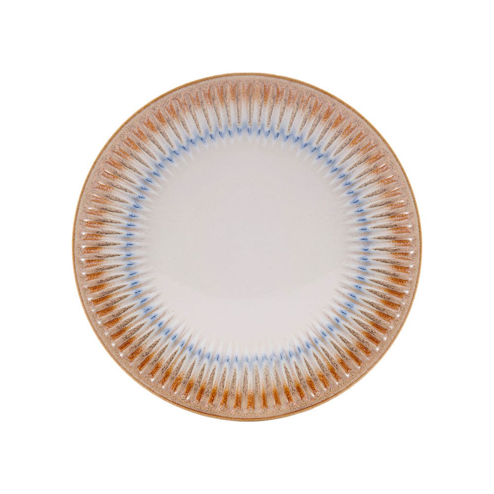 All-purpose bowl from the Hensley Taupe dinnerware set, emphasizing the reactive glaze finish.