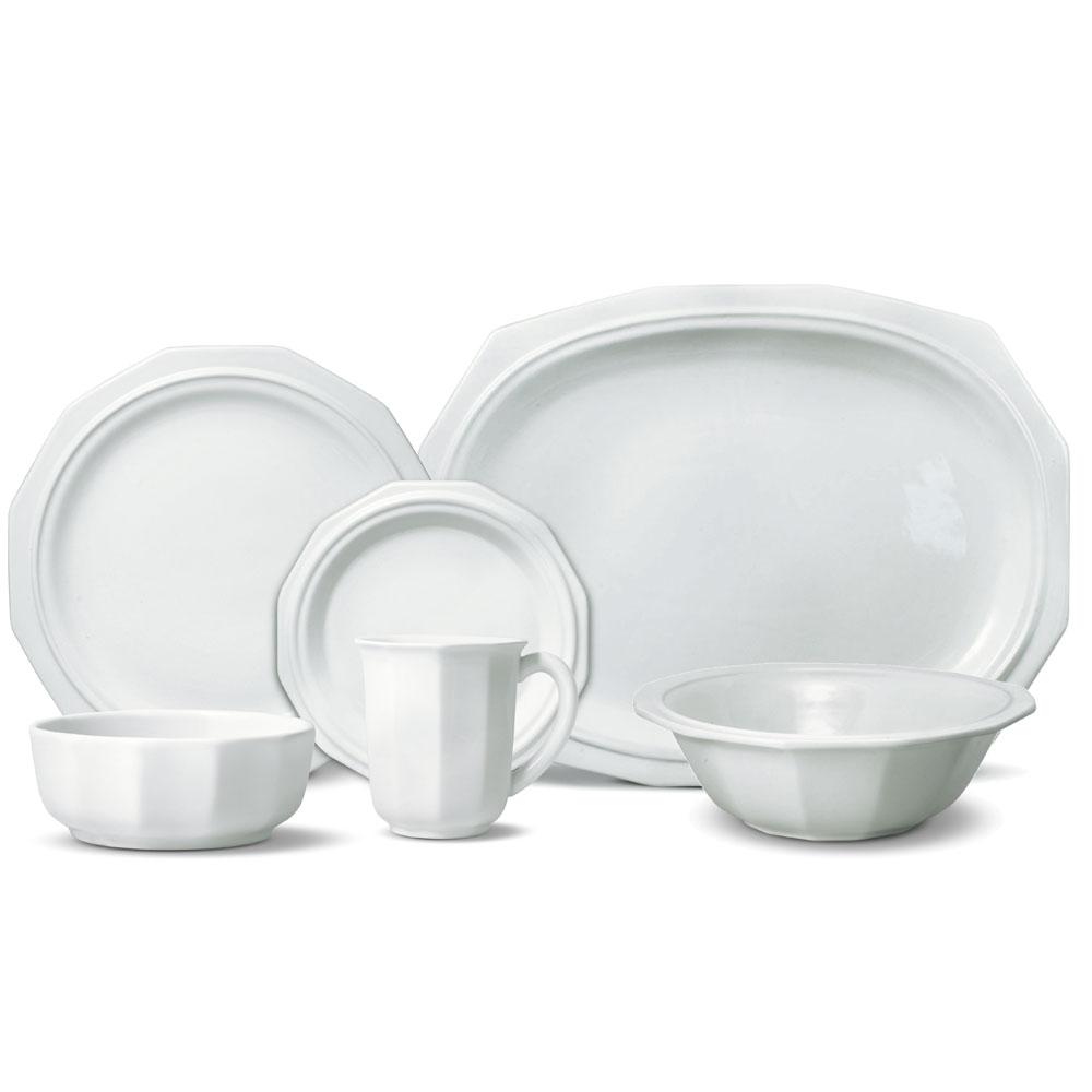Close-up of the oval platter and vegetable bowl included in the heritage dinnerware set