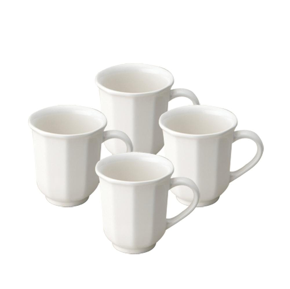 Side angle of the dishwasher safe coffee mugs set, perfect for gifting with gourmet coffee inside.