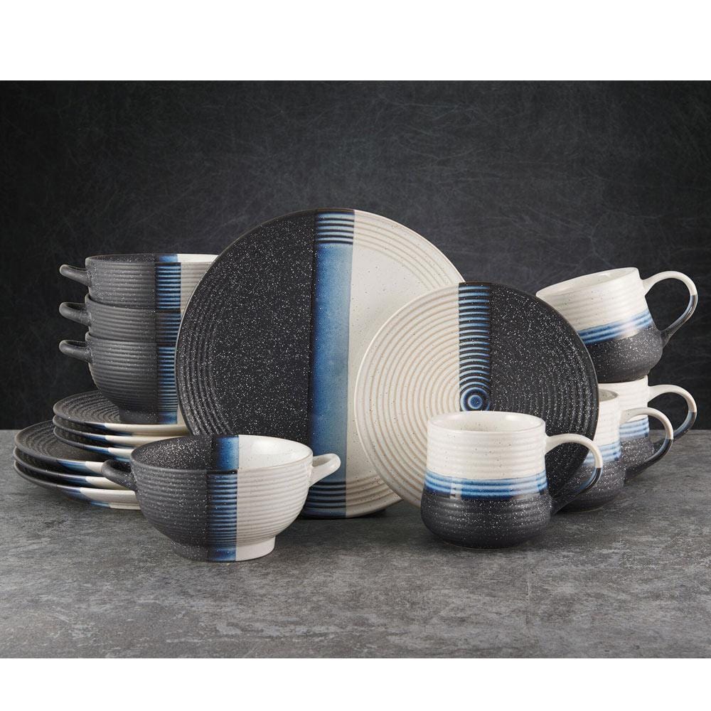 Jaxon 16 Piece Dinnerware Set displayed on a modern dining table