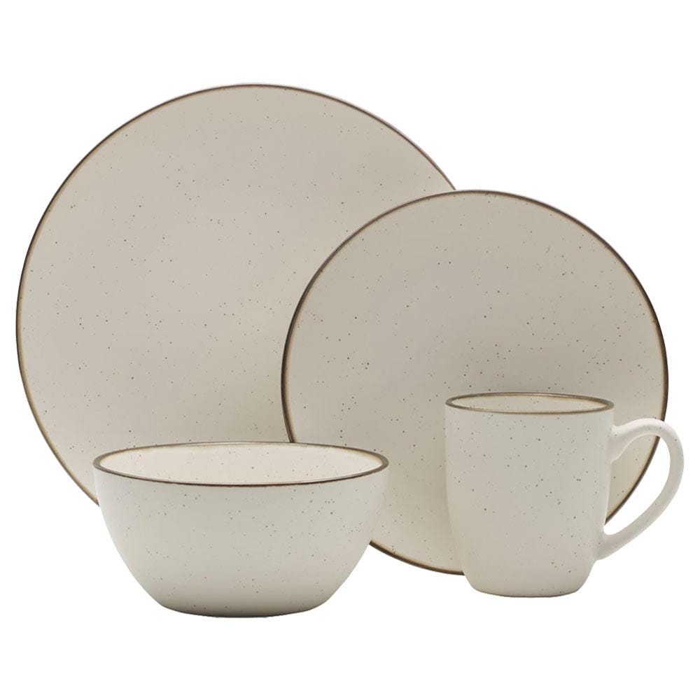 Family enjoying dinner with 16-piece dinnerware set in kitchen