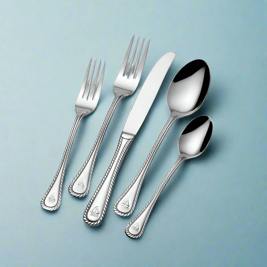 Maritime-Inspired 20 Piece Stainless Steel Flatware Set for Four - Image 2
