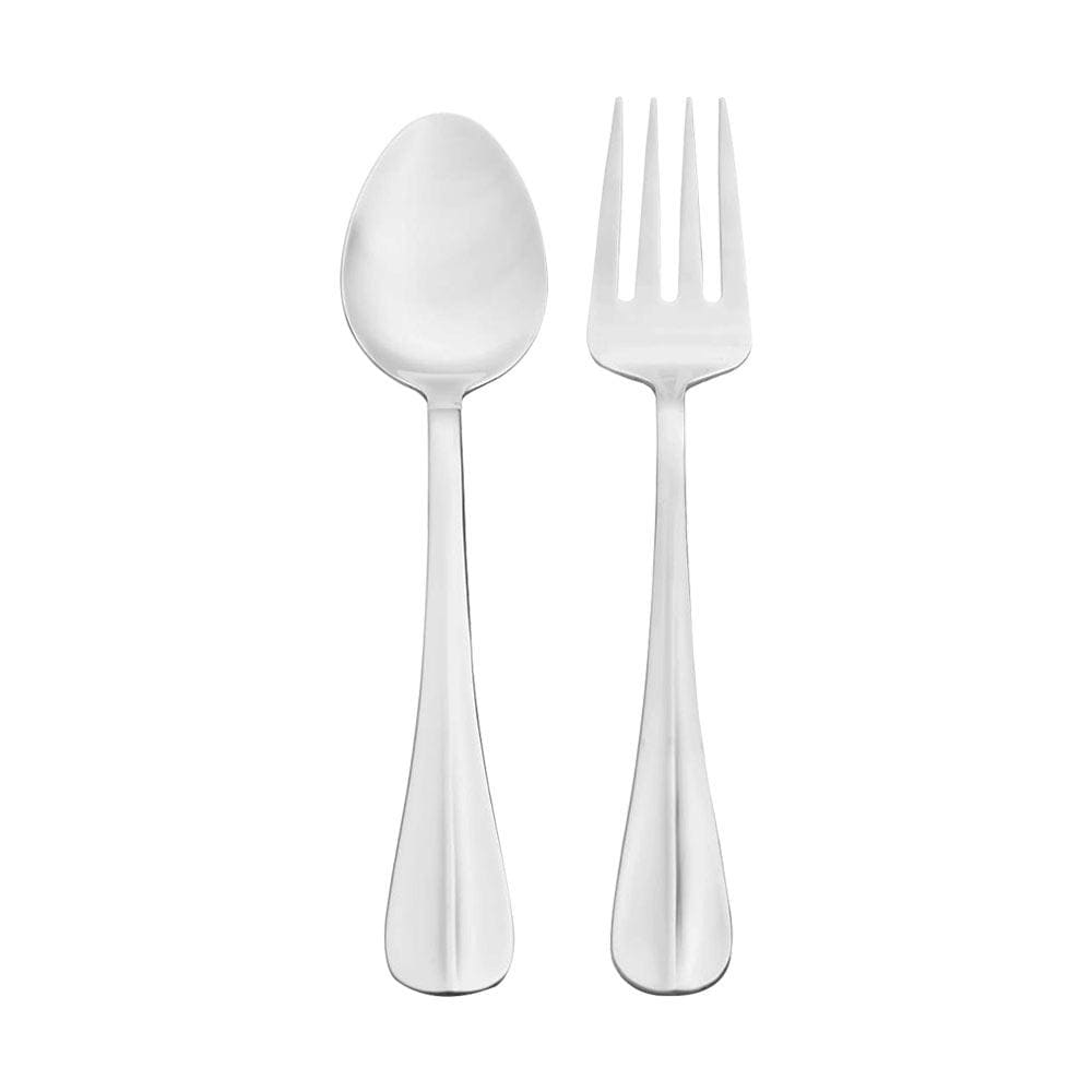 Full dining table set with the 42-piece stainless steel silverware set for 8 people.
