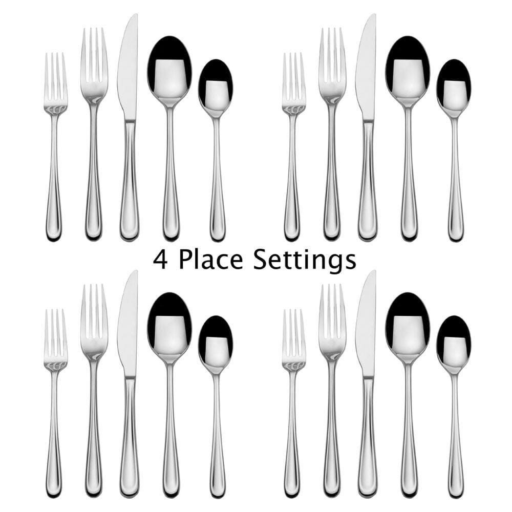 Complete Olivia flatware set arranged neatly for a dinner service