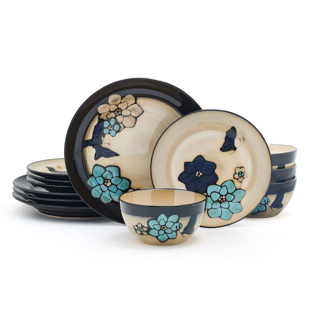 Salad plate from the Elegant Butterfly Blue dinnerware set, ideal for casual dining.
