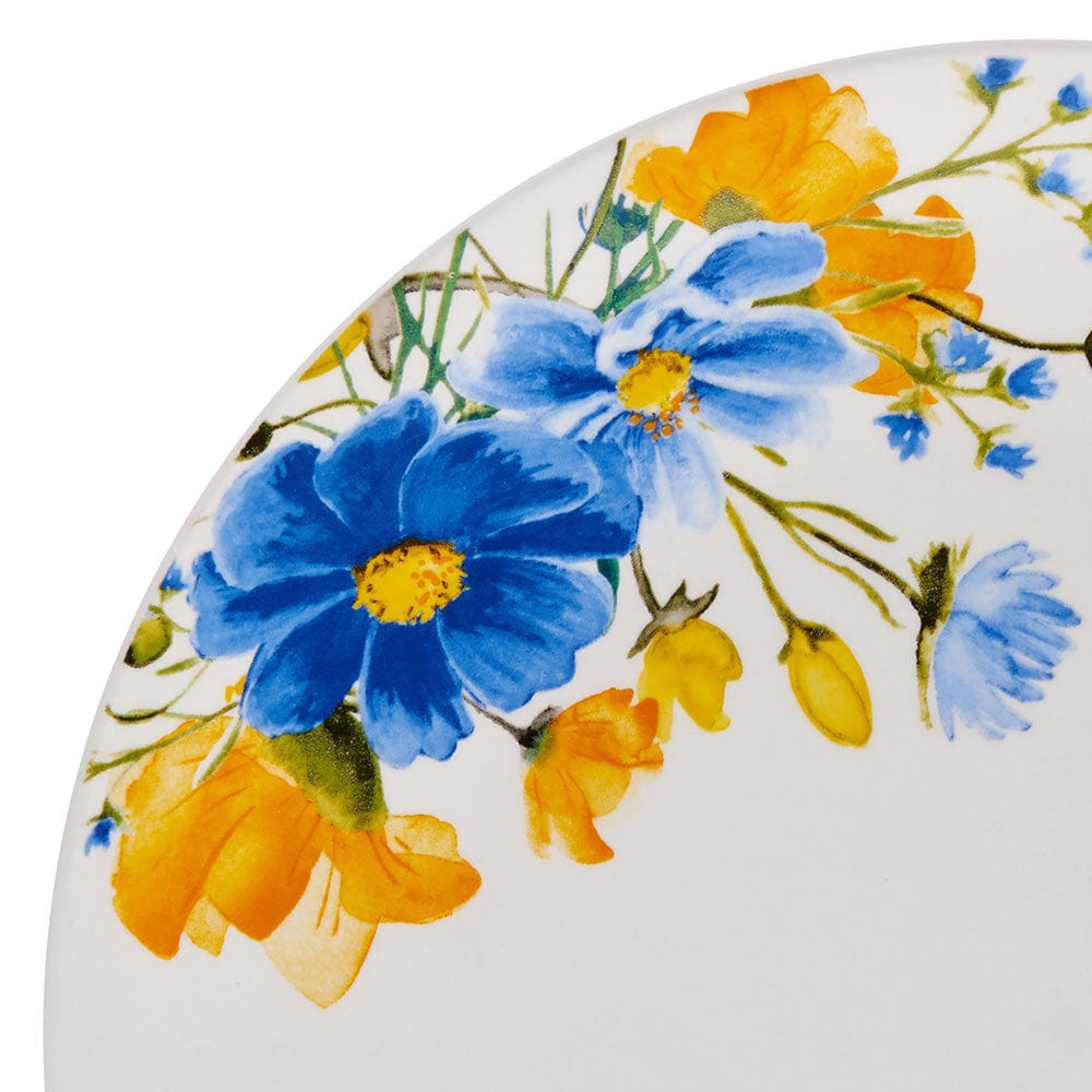 All-purpose bowl from the Spring Blossom dinnerware set filled with fresh salad.