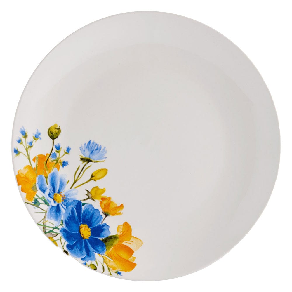 All-purpose bowl from the Spring Blossom dinnerware set filled with fresh salad.