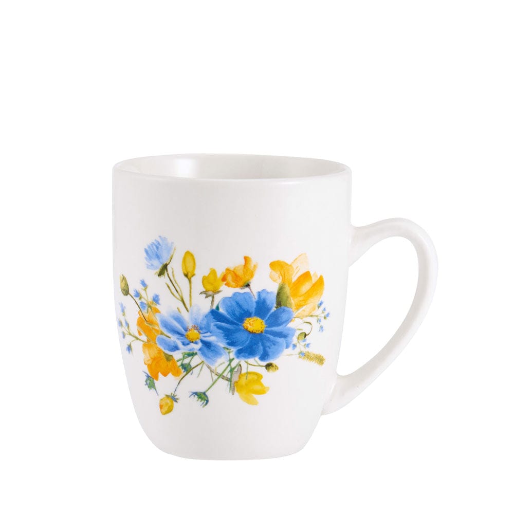 All-purpose bowl from the Spring Blossom dinnerware set filled with fresh salad.