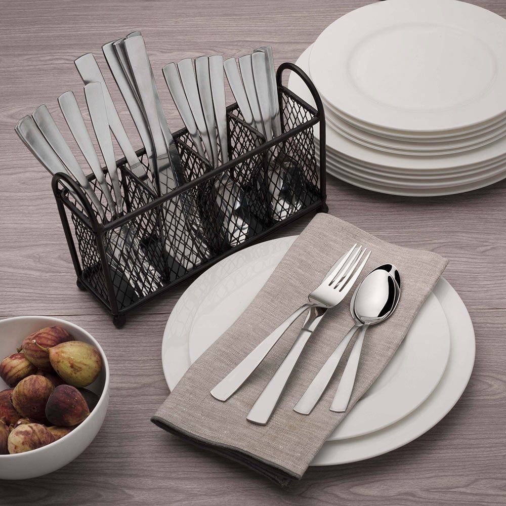 Close-up of stainless steel utensil tips with subtle satin finish – showcases best stainless steel silverware set