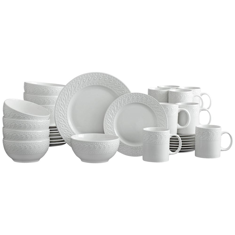 Service for 8 porcelain dinnerware set with microwave safe feature