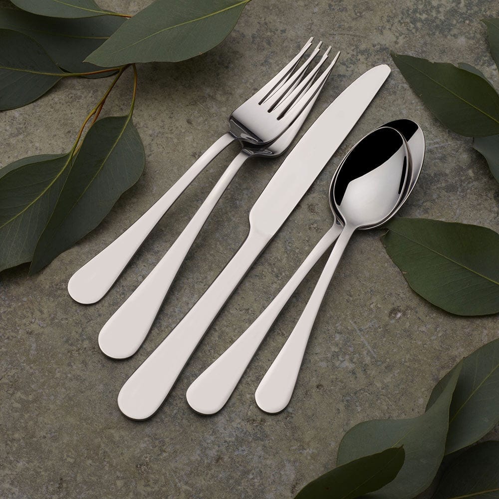 The complete Elegance 20-Piece Cutlery Set arranged neatly, ideal for formal dining or casual gatherings.