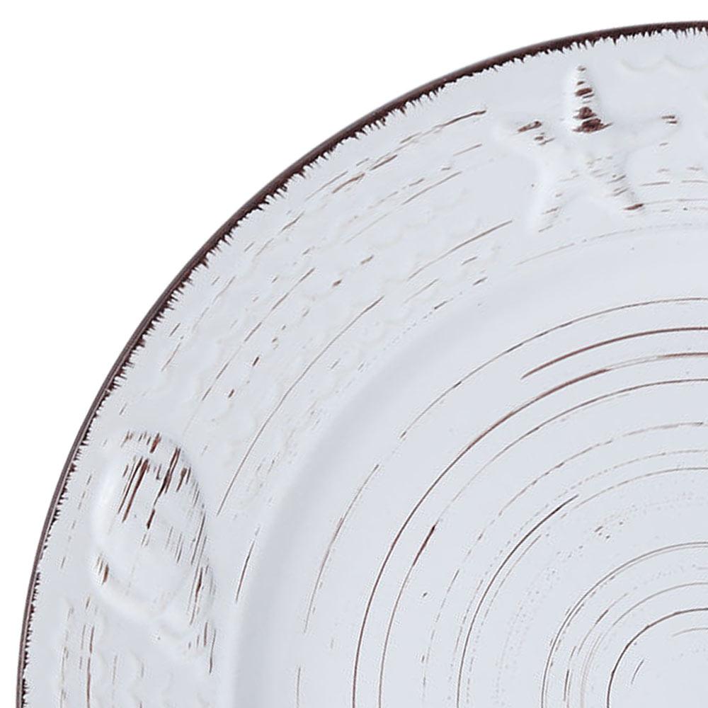 Close-up view of the Coastal Charm soup cereal bowl with dark striations.