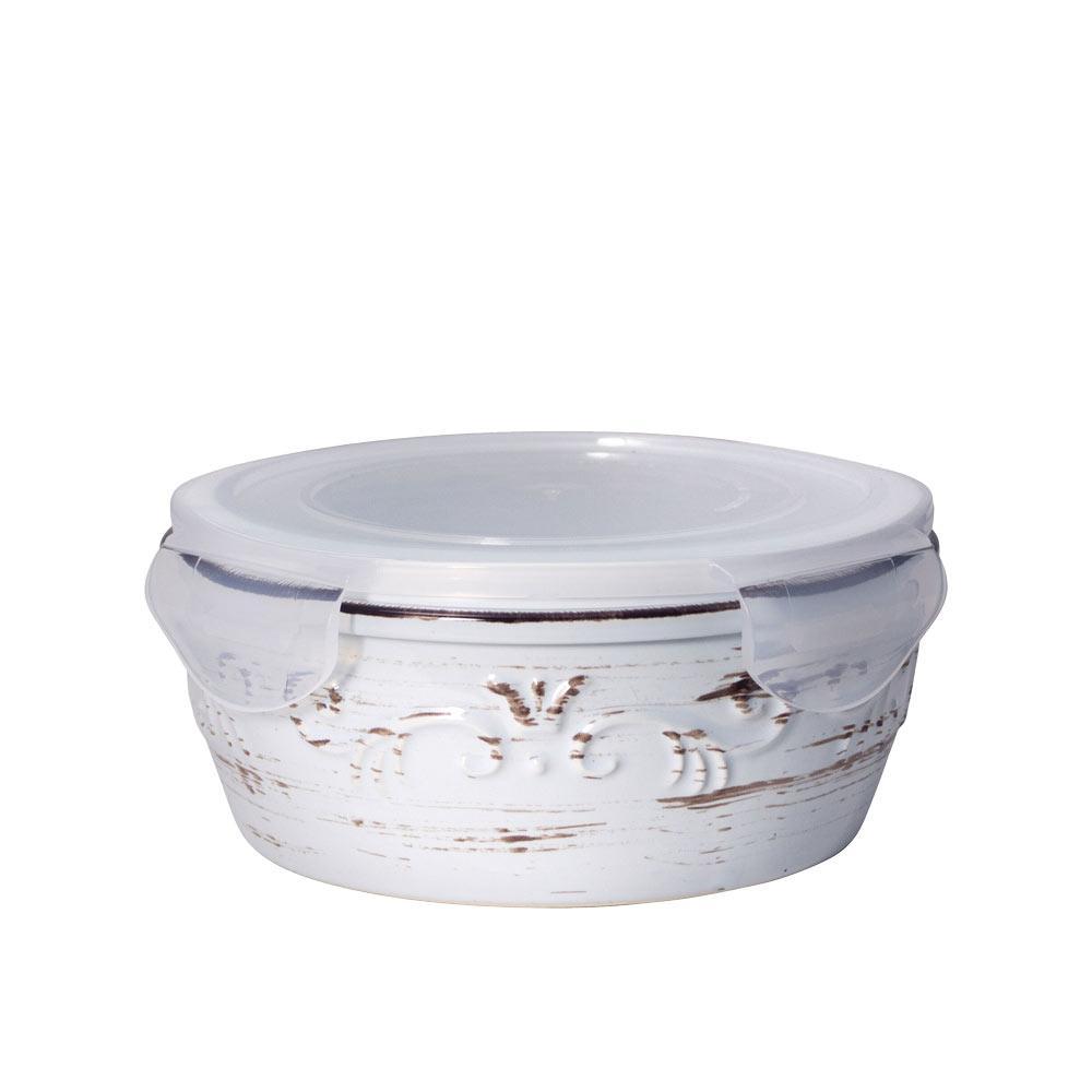 Side view of food storage container with lid, ideal for leftovers and meal prep