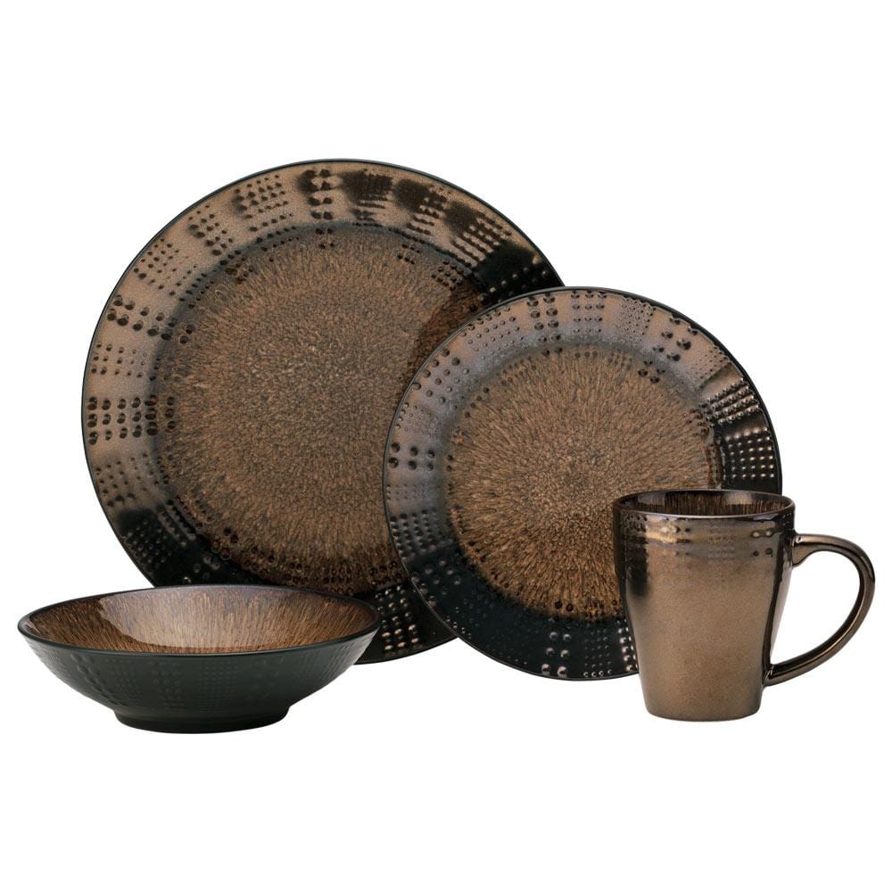 Set of four dinnerware pieces arranged on a table for daily dining