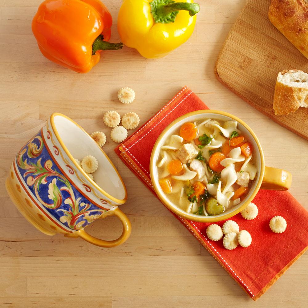 Luna's Delight jumbo soup mug with handle, perfect for soup and snacks.
