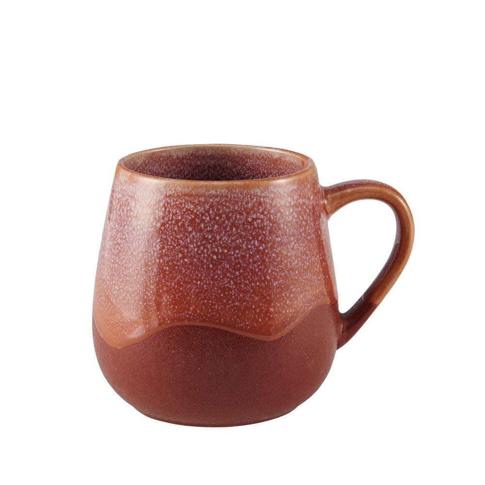 Close-up of the speckled glaze on Pfaltzgraff Wave mugs, highlighting the reactive glaze finish.