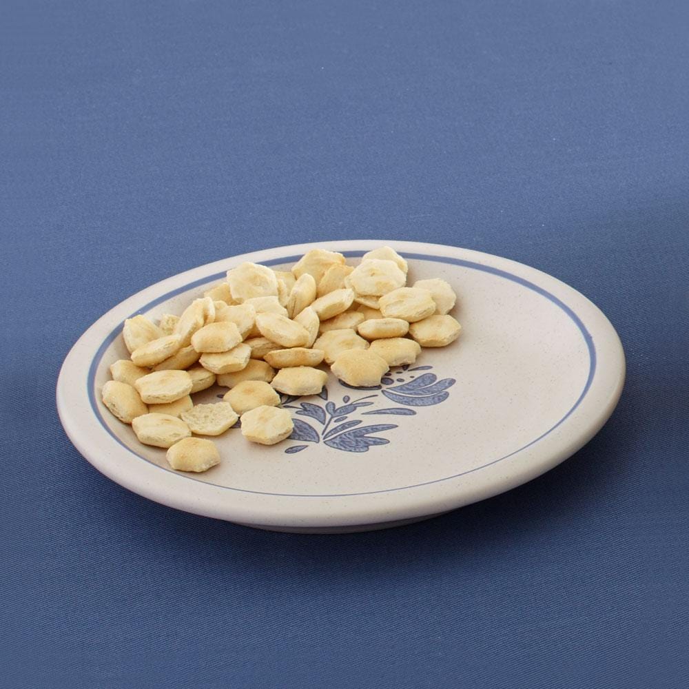 Close-up of 6-3/8 inch stoneware bread and butter plate with elegant design