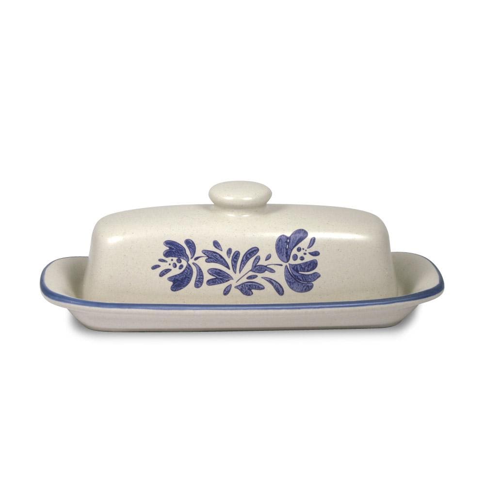 Microwave safe butter dish in use, displaying its perfect fit for a stick of butter.