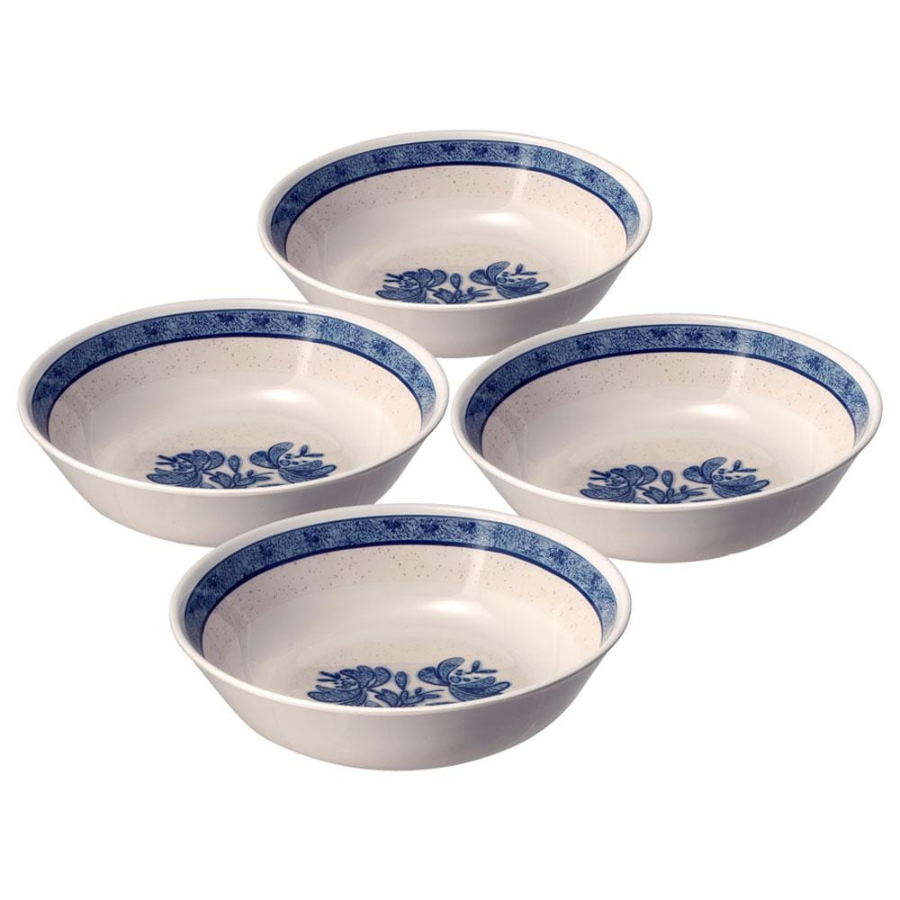Close-up of outdoor cereal bowls, ideal for kids meals, emphasizing BPA-free feature.